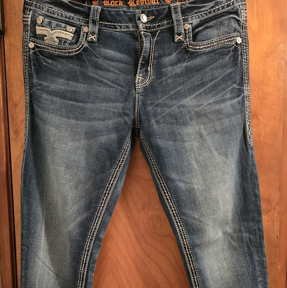 Rock Revival Blue Easy Ankle Skinny Jeans Women's Size 31 - Picture 4 of 7